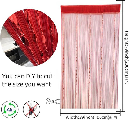 ave split 100cmX200cm Decorative Door String Curtain Beads Wall Panel Fringe - Image 3