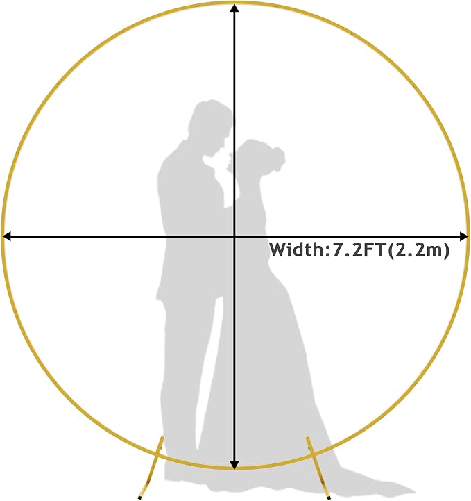 Round Backdrop Stand 7.2FT Gold Metal Circle Balloon Arch Frame | Metal Circle - Image 4