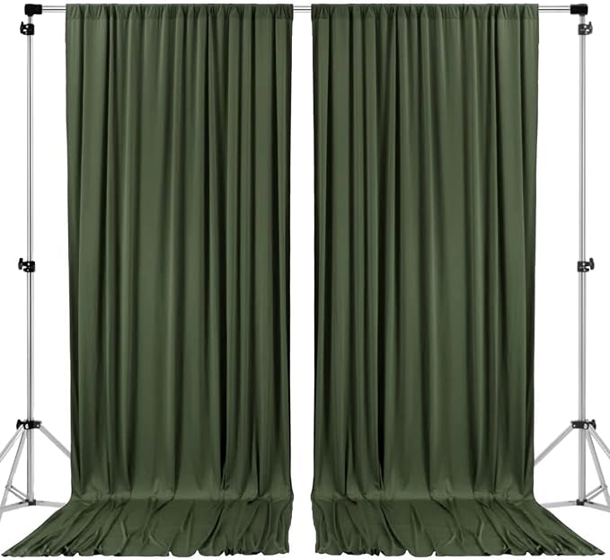 AK TRADING CO. 10 feet x 10 feet Olive IFR Polyester Backdrop Drapes Curtains by Fabrics%7CEventDecor%7CCrafts%7CUpholsteryFoam