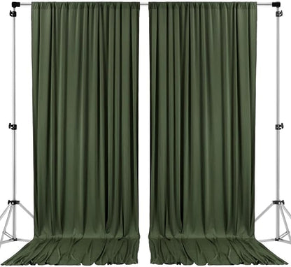 AK TRADING CO. 10 feet x 10 feet Olive IFR Polyester Backdrop Drapes Curtains by Fabrics%7CEventDecor%7CCrafts%7CUpholsteryFoam