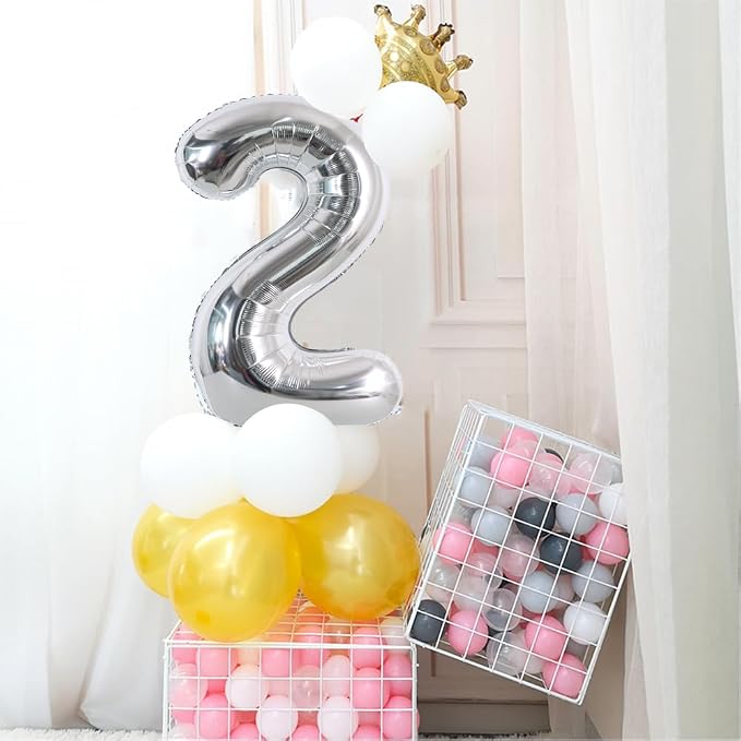 TONIFUL 40 Inch Silver Number 6 Balloon Large Foil 6th Birthday Decorations | - Image 4