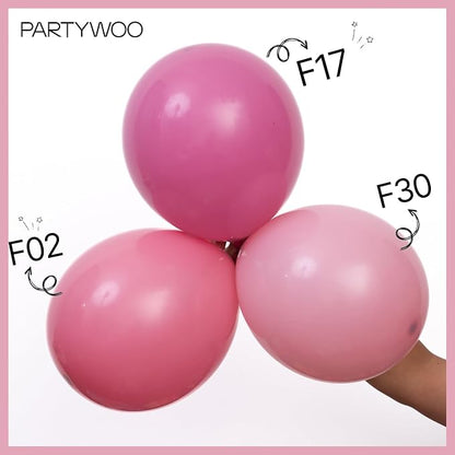 PartyWoo Mauve Dusty Balloons 50pcs Blush Pink Rose Latex Helium Balloons | 12 - Image 4