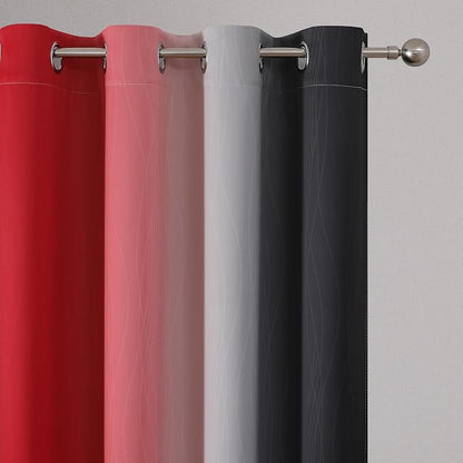 Ombre Red and Black Curtains 96 Inches Long, Total Blackout Curtains - Image 4