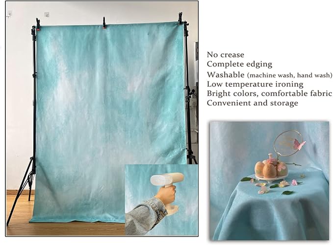 6x9ft Aqua Abstract Solid Photography Backdrops Gradient Portrait Photo Booth - Image 4