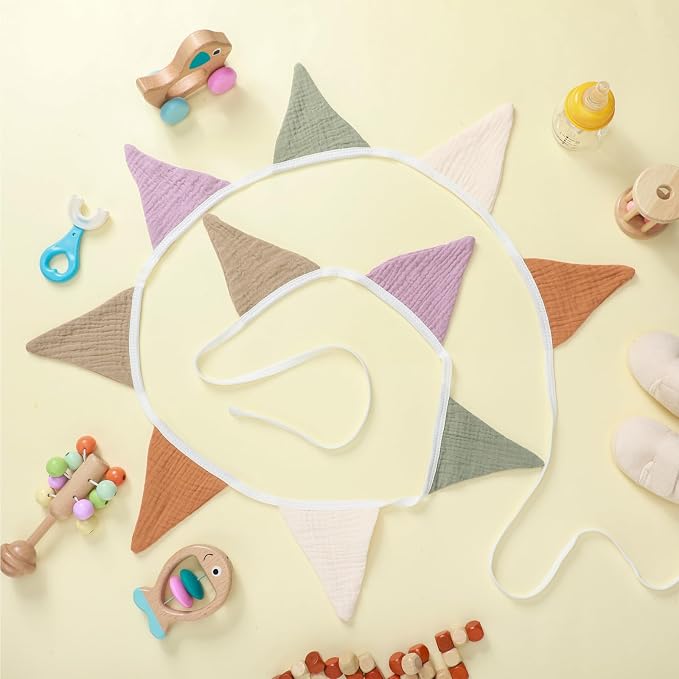 Oudain 2 Pcs Pennant Banner Flags Nursery Garland Triangle Bunting Flags - Image 3