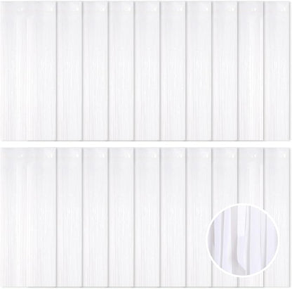 20 Pack White Foil Fringe Curtains 3.2ft x 8.2ft Fringe Backdrop Curtain by Ohiyoo