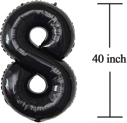 Jonhamwelbor 18 Number Balloons Black Foil Mylar - Image 3