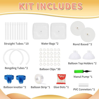Bazen 2PK 8.2FT & 6FT Balloon Arch Stand White - Image 3