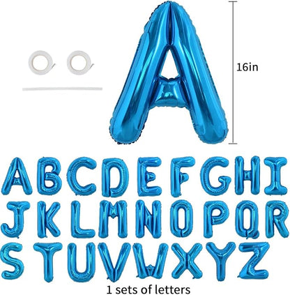 TONIFUL Blue Letter Balloons 1 Set 16 Inch A-Z Custom Alphabet Banner | 26 Pcs - Image 2