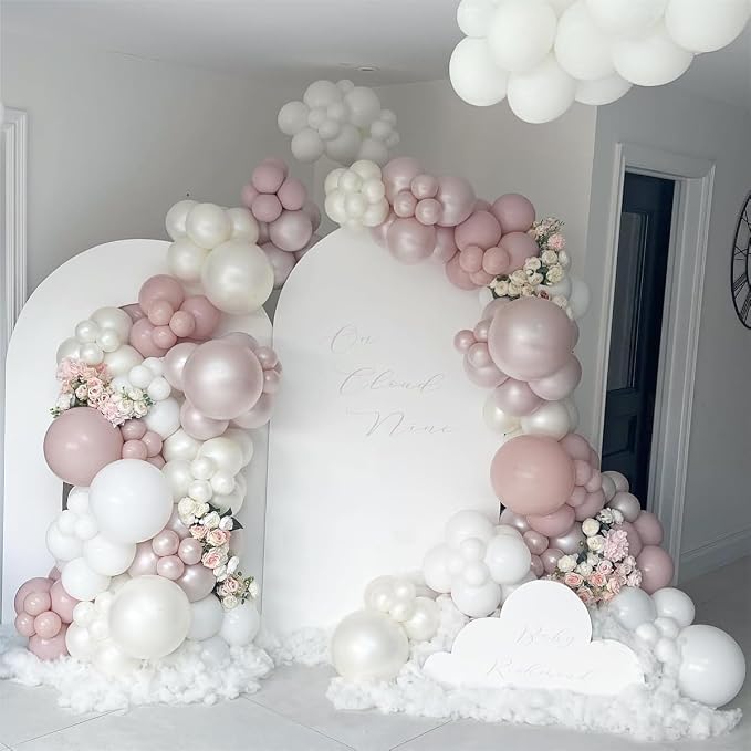Double Stuffed White Balloons Different Size 115Pcs 5/10/12/18 Inch White Pearl - Image 5