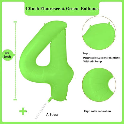 Fluorescent Green Number Balloon 40 inch Giant Foil Helium Balloons Green - Image 2