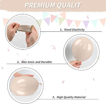 White Nude Double Balloons, Neutral Balloons Double Stuffed Beige Balloons - Image 7