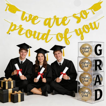 2026 Graduation Banners Party Decorations Gold Glitter Graduations Banners | - Image 2