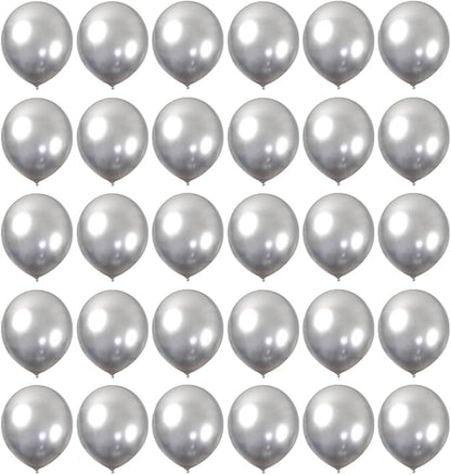 5 inch Metallic Silver Balloons by YicUik