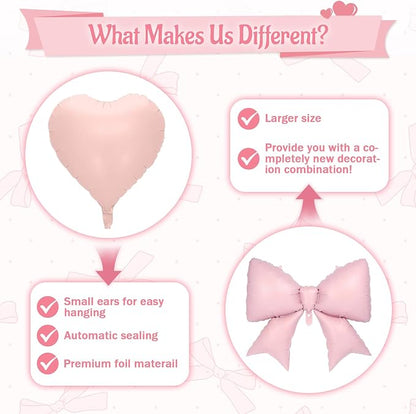 Pink Black Bow Balloon Set​ - Image 5