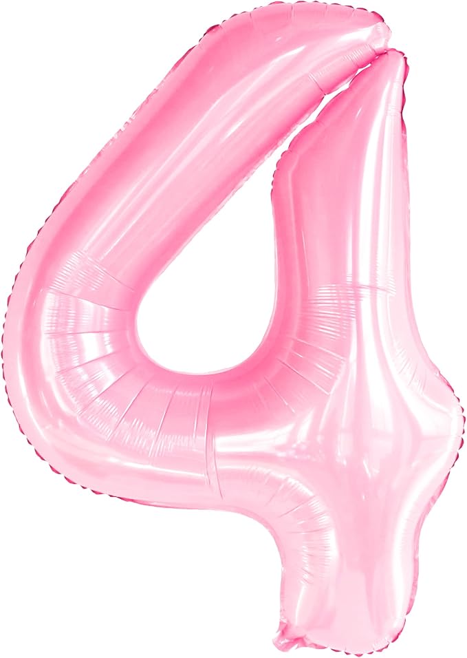 KatchOn, 4th Birthday Decorations Girl | Light Pink 4 Balloon Number, 4th by KatchOn