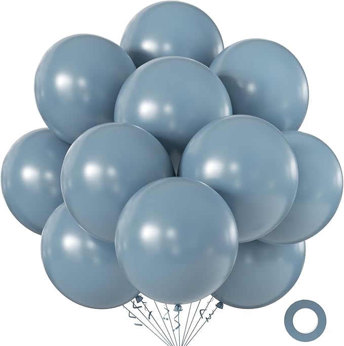 18 Inch Dusty Blue Balloons, Baby Shower, Birthday Party and Event Decoration by KALOR