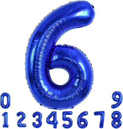 TONIFUL 40 Inch Navy Blue Number 6 Balloons Large Foil 6th Birthday Decor | by TONIFUL