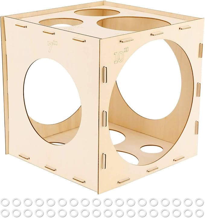 Worown 11 Holes Collapsible Wood Balloon Sizer Box Cube, Balloons Size by Worown
