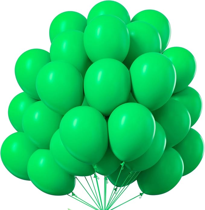 PartyWoo Green Balloons 100pcs Latex Helium Balloons 12 Inch | Birthday Baby by PartyWoo