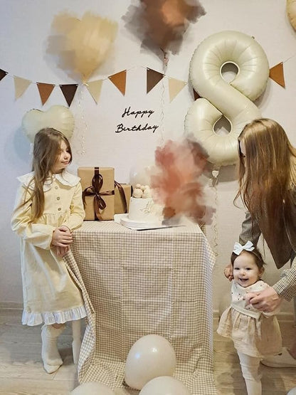 8 Balloon 40 inch Cream Number Balloons - Image 3