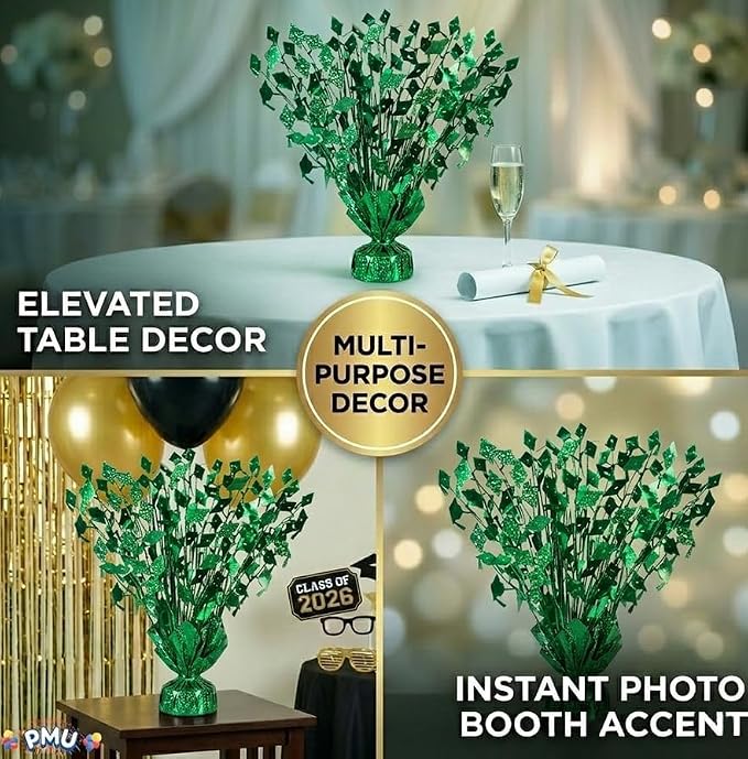 PMU 3 Pcs Green Graduation Balloon Weights, Graduation Centerpieces - Image 3