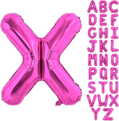 Hot Pink Letter X Balloons, X Letter Balloon 40 Inch Foil X Balloon | Hot Pink by BBPOOL