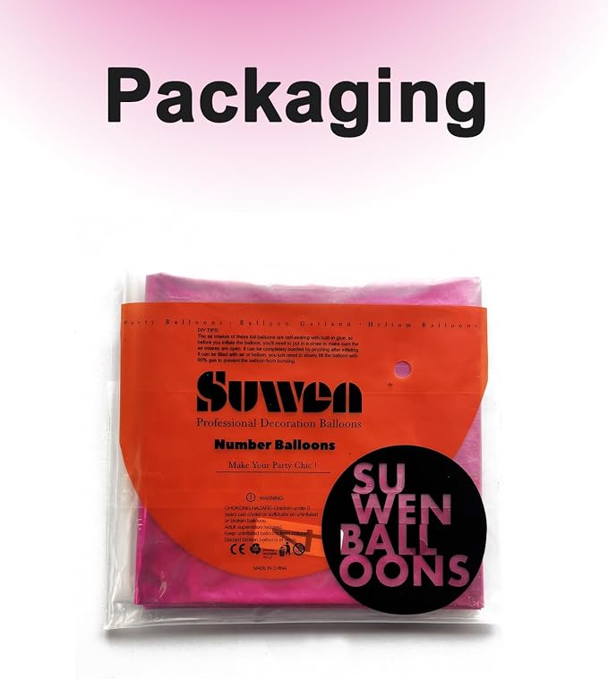 SUWEN 40 Inch Hot Pink Large 5 Balloon Numbers Big Foil Helium 0-9 | Jumbo - Image 6