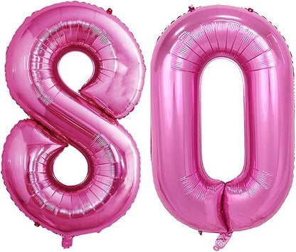 Number 80 Balloons for 80th Birthday Party Decorations, 42 Inch Jumbo Foil by GOER