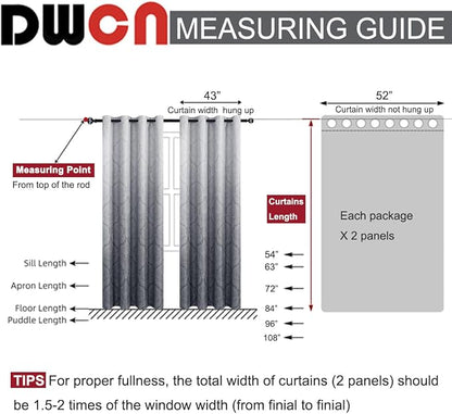 DWCN Grey Ombre Room Darkening Curtains - Image 7