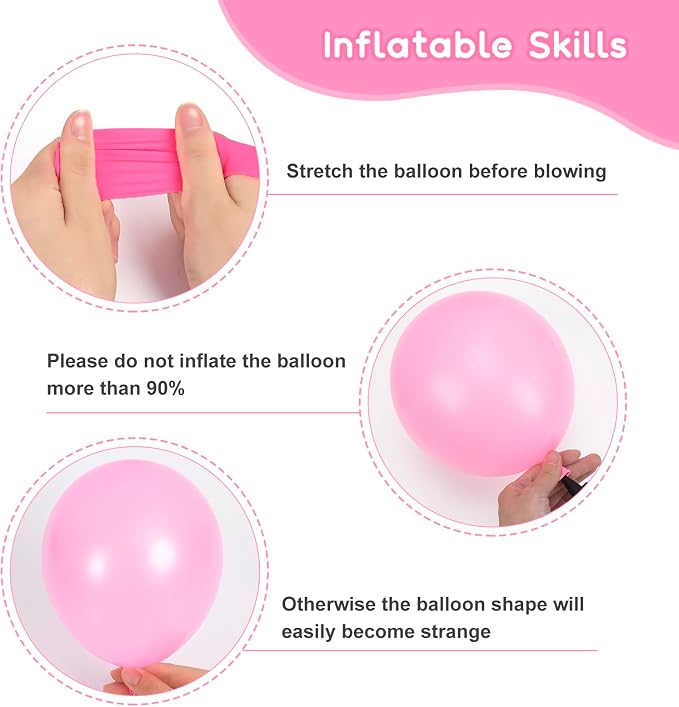 RUBFAC 135pcs Pink Balloons Different Sizes 18 12 10 5 Inches - Image 3
