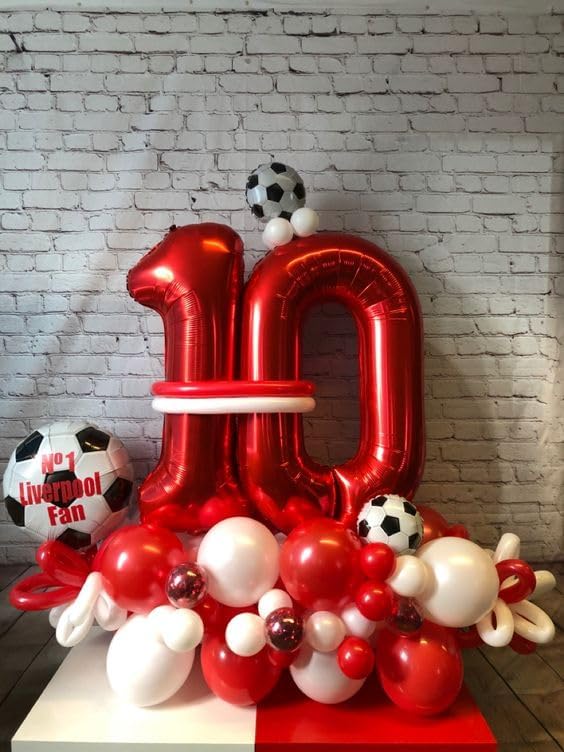 Red 30 Balloon - Number Balloon 40 Inch, 30th Red Birthday Decorations | Large - Image 7