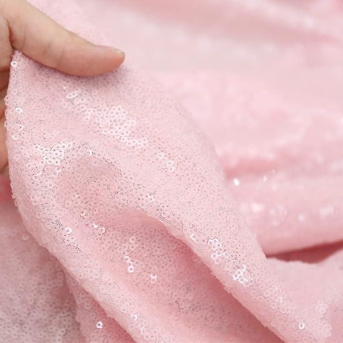 Poise3EHome Pink Sequin Backdrop Curtains, 4 Panels 2FTx8FT Glitter Background - Image 8