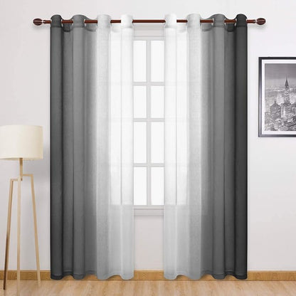 DWCN Ombre Faux Linen Sheer Curtains by DWCN