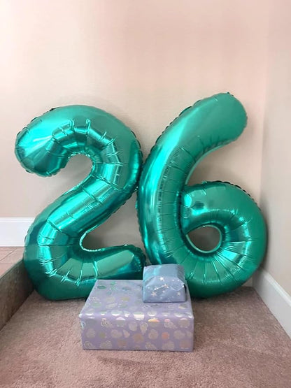 9 Balloon Numbers Party Decorations, 40In Blue-green Balloons - Image 3