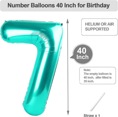 Happy Birthday Balloon 40 Inch Blue-Green 6 Balloon - Image 5
