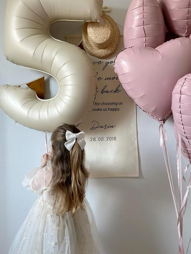 5 Balloon Number 40 Inch Cream Balloons - Image 3