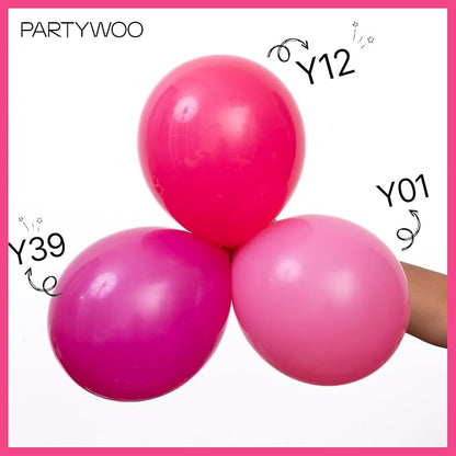PartyWoo Hot Pink Balloons 101pcs Magenta Fuchsia Color 12 Inch | Balloons - Image 4