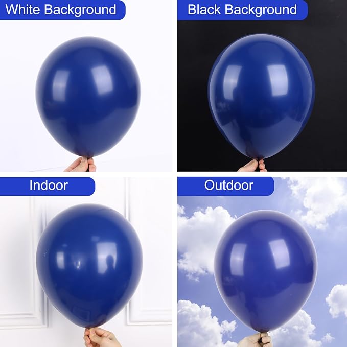RUBFAC 87pcs Navy Blue Balloons Different Sizes 18 12 10 5 Inches, Premium - Image 4