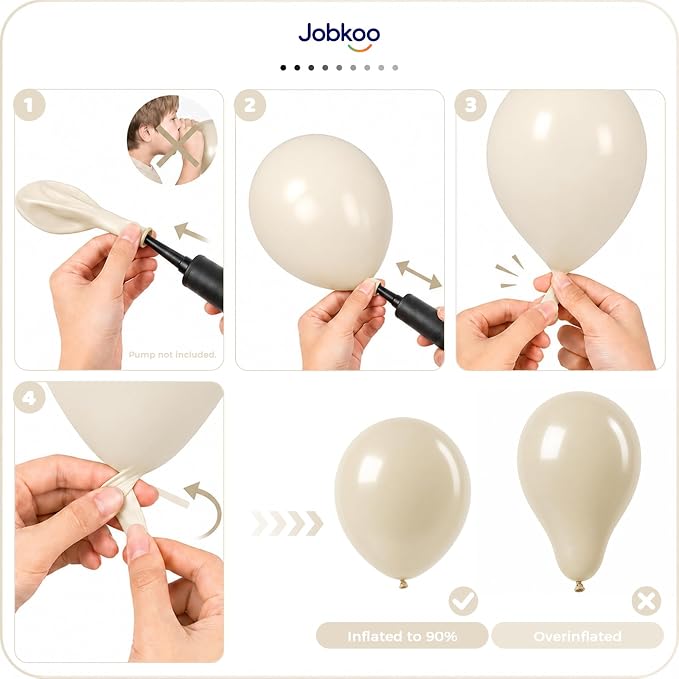 Jobkoo Sand White Balloons 12 Inch - Image 5
