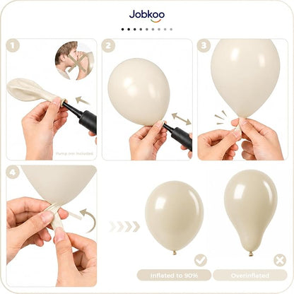 Jobkoo Sand White Balloons 12 Inch - Image 5