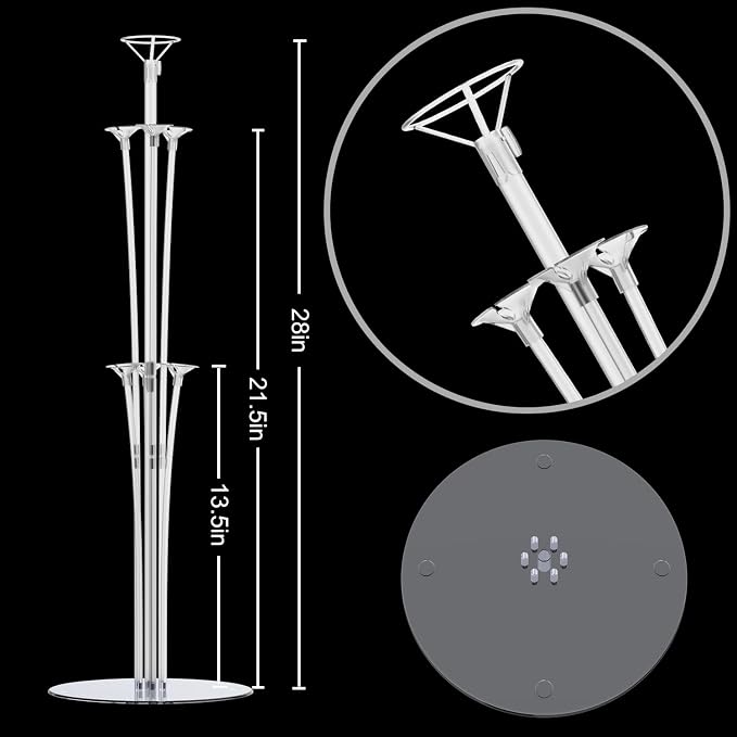 LANGXUN 4 Pack 28" Height Table Balloon Stand Kit - Image 4