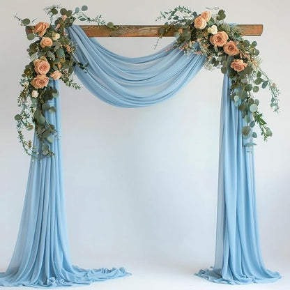 Wedding Arch Draping Fabric Backdrop Drapes 28.7" x 20FT, Baby Blue | Sheer by Wokceer