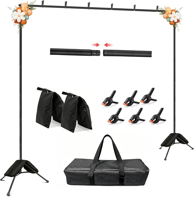 Hemmotop Photo Backdrop Stand 11x10ft, Heavy Duty Background Frame Kit | by Hemmotop