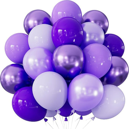 Purple Balloons, Birthday Decorations by Adeyoo