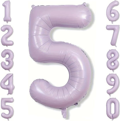 Cream Purple Number 5 Balloon 40 Inch, Foil Numeral by Unknown