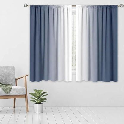 Blue and White Kitchen Curtains 2 Panels - Image 5