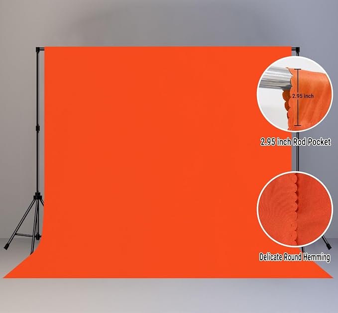 Orange Photography Backdrop for Photoshoot, Fabric 10x10ft | Polyester Studio - Image 2