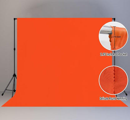 Orange Photography Backdrop for Photoshoot, Fabric 10x10ft | Polyester Studio - Image 2