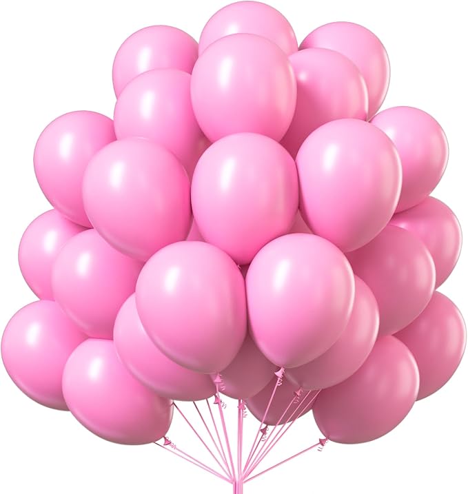 PartyWoo Pink Balloons 100pcs Matte Latex Helium Balloons 12 Inch | Girl Baby by PartyWoo